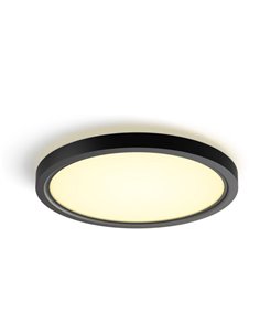 Plafonnier LED intelligent rond TENTO HUE SLIM, Ø 29,1 cm, noir, 16,6 W 2250 lm, ambiance blanche