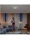 Plafón LED inteligente redondo S Ø29,1cm TENTO HUE SLIM negro, 16,6W 2250Lm, White Ambiance