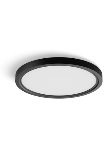 Plafón LED inteligente redondo S Ø29,1cm TENTO HUE SLIM negro, 16,6W 2250Lm, White Ambiance