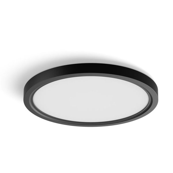 Luminária de teto LED inteligente redonda TENTO HUE SLIM, Ø29,1cm, preta, 16,6W 2250lm, luz ambiente branca