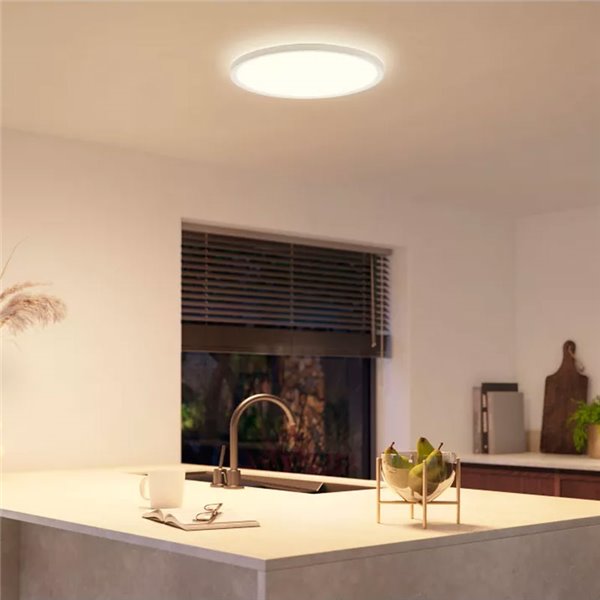 Luminária de teto LED inteligente redonda TENTO HUE SLIM M Ø42,1cm branca, 23W 3100lm, ambiente branco