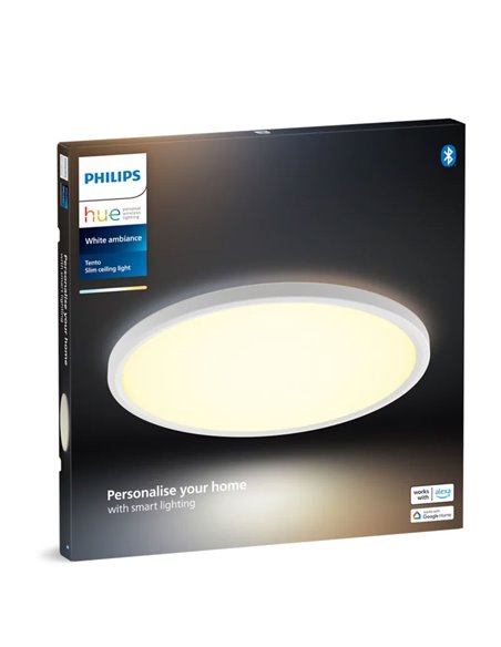 Plafón LED inteligente redondo M Ø42,1cm TENTO HUE SLIM blanco, 23W 3100Lm, White Ambiance