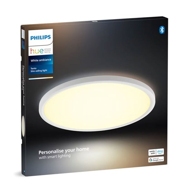 Plafonnier LED intelligent rond TENTO HUE SLIM M Ø42,1 cm Blanc, 23 W 3100 lm, White Ambiance