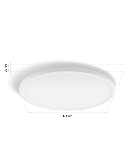 Plafón LED inteligente redondo M Ø42,1cm TENTO HUE SLIM blanco, 23W 3100Lm, White Ambiance