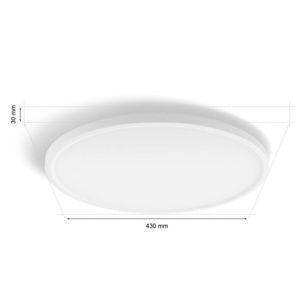 Plafonnier LED intelligent rond TENTO HUE SLIM M Ø42,1 cm Blanc, 23 W 3100 lm, White Ambiance