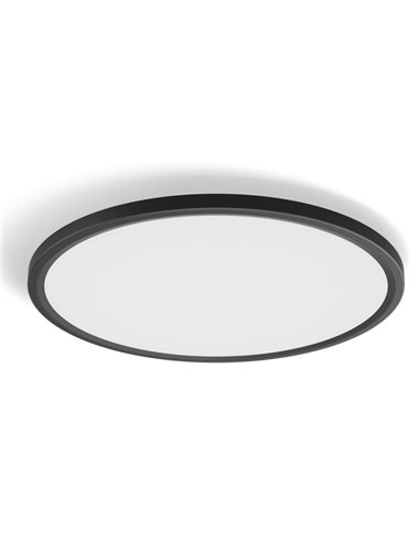 Luminária de teto LED inteligente redonda TENTO HUE SLIM M Ø42,1cm preta, 23W 3100lm, luz ambiente branca