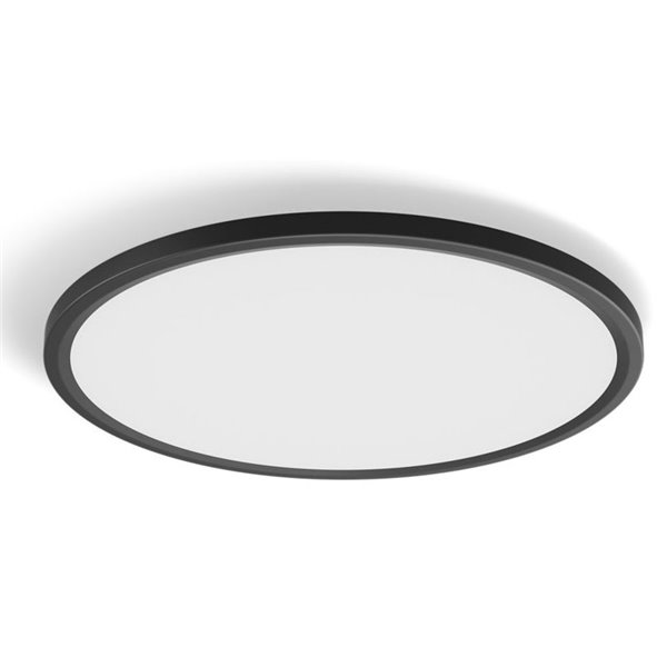Plafonnier LED intelligent rond TENTO HUE SLIM M Ø42,1 cm Noir, 23 W 3100 lm, Blanc Ambiance