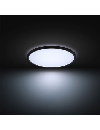Plafón LED inteligente redondo M Ø42,1cm TENTO HUE SLIM negro, 23W 3100Lm, White Ambiance
