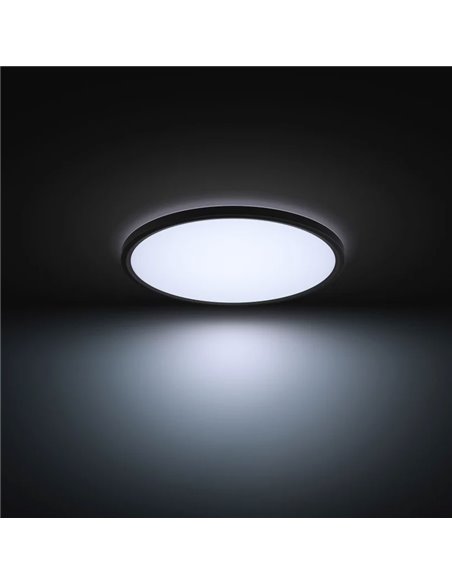 Plafonnier LED intelligent rond TENTO HUE SLIM M Ø42,1 cm Noir, 23 W 3100 lm, Blanc Ambiance