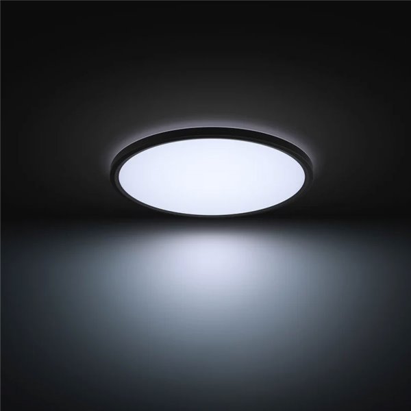 Plafón LED inteligente redondo M Ø42,1cm TENTO HUE SLIM negro, 23W 3100Lm, White Ambiance