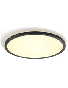 Luminária de teto LED inteligente redonda TENTO HUE SLIM M Ø42,1cm preta, 23W 3100lm, luz ambiente branca