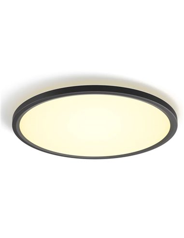 Plafonnier LED intelligent rond TENTO HUE SLIM M Ø42,1 cm Noir, 23 W 3100 lm, Blanc Ambiance