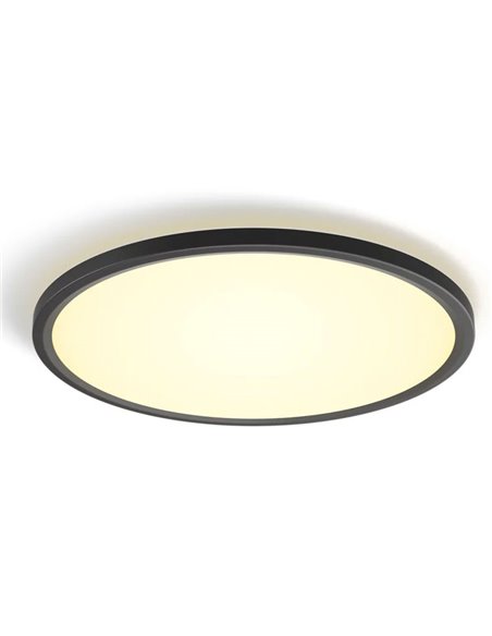 Plafonnier LED intelligent rond TENTO HUE SLIM M Ø42,1 cm Noir, 23 W 3100 lm, Blanc Ambiance
