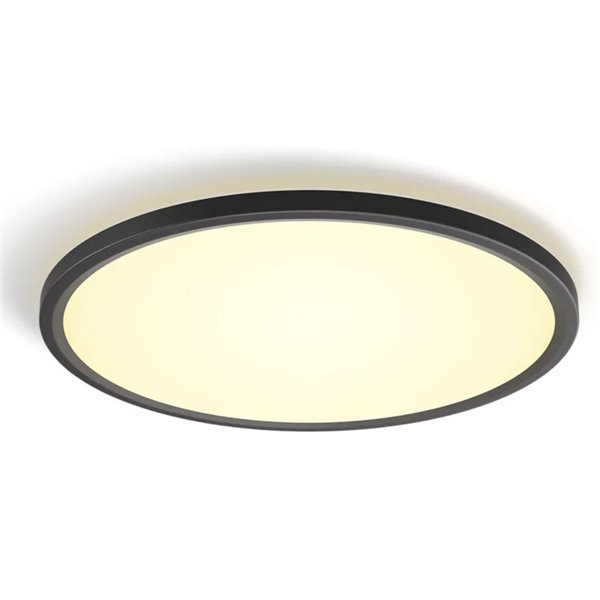 Plafón LED inteligente redondo M Ø42,1cm TENTO HUE SLIM negro, 23W 3100Lm, White Ambiance