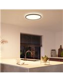 Luminária de teto LED inteligente redonda TENTO HUE SLIM M Ø42,1cm preta, 23W 3100lm, luz ambiente branca