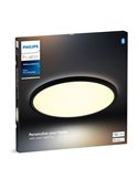 Plafonnier LED intelligent rond TENTO HUE SLIM M Ø42,1 cm Noir, 23 W 3100 lm, Blanc Ambiance