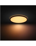 Plafonnier LED intelligent rond TENTO HUE SLIM M Ø42,1 cm Noir, 23 W 3100 lm, Blanc Ambiance