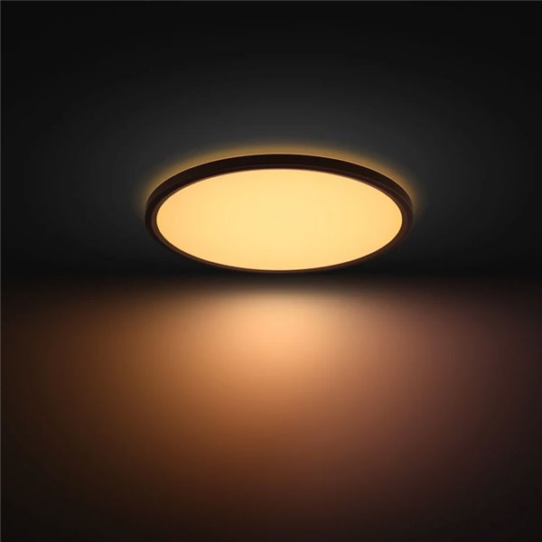 Plafón LED inteligente redondo M Ø42,1cm TENTO HUE SLIM negro, 23W 3100Lm, White Ambiance