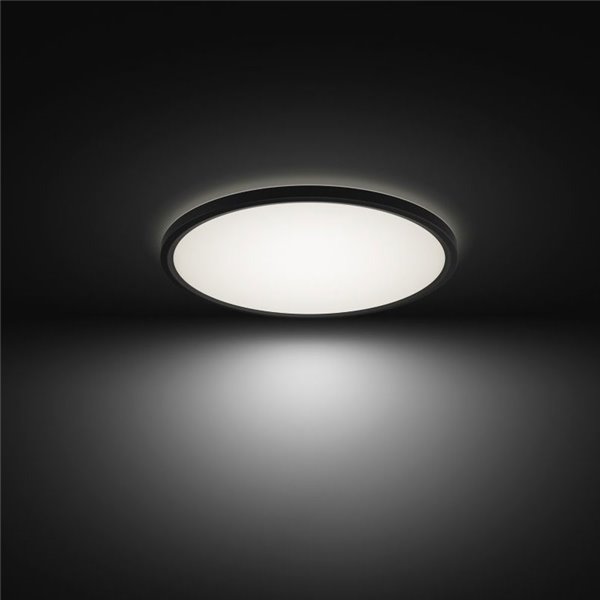 Luminária de teto LED inteligente redonda TENTO HUE SLIM M Ø42,1cm preta, 23W 3100lm, luz ambiente branca