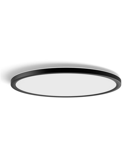 Plafonnier LED intelligent rond TENTO HUE SLIM M Ø42,1 cm Noir, 23 W 3100 lm, Blanc Ambiance