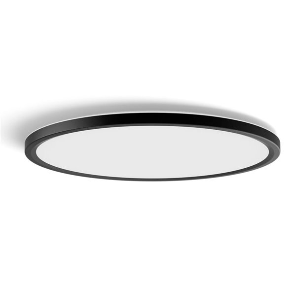 Plafón LED inteligente redondo M Ø42,1cm TENTO HUE SLIM negro, 23W 3100Lm, White Ambiance