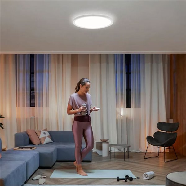 Plafón LED inteligente redondo XL Ø54,2cm TENTO HUE SLIM blanco, 25W 3500Lm, White Ambiance
