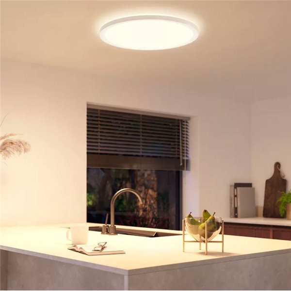 Luminária de teto LED inteligente redonda TENTO HUE SLIM XL Ø54,2cm branca, 25W 3500lm, ambiente branco