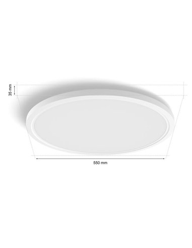 Plafón LED inteligente redondo XL Ø54,2cm TENTO HUE SLIM blanco, 25W 3500Lm, White Ambiance