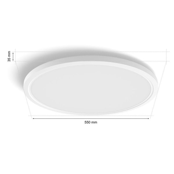 Plafón LED inteligente redondo XL Ø54,2cm TENTO HUE SLIM blanco, 25W 3500Lm, White Ambiance