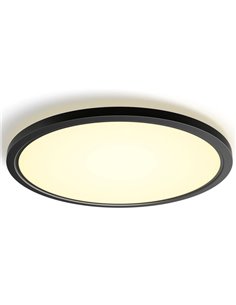 Plafón LED inteligente redondo XL Ø54,2cm TENTO HUE SLIM negro, 25W 3500Lm, White Ambiance