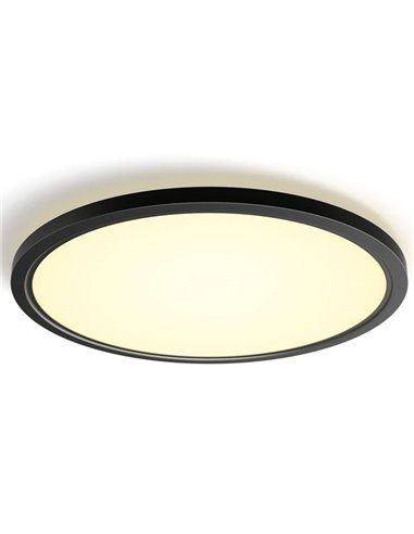 Plafón LED inteligente redondo XL Ø54,2cm TENTO HUE SLIM negro, 25W 3500Lm, White Ambiance