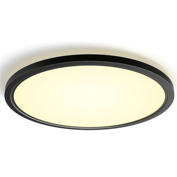 Luminária de teto LED inteligente redonda TENTO HUE SLIM XL Ø54,2cm preta, 25W 3500lm, luz ambiente branca