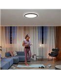 Luminária de teto LED inteligente redonda TENTO HUE SLIM XL Ø54,2cm preta, 25W 3500lm, luz ambiente branca