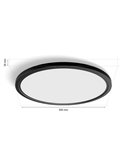 Plafonnier LED intelligent rond TENTO HUE SLIM XL Ø54,2 cm Noir, 25 W 3500 lm, Blanc Ambiance