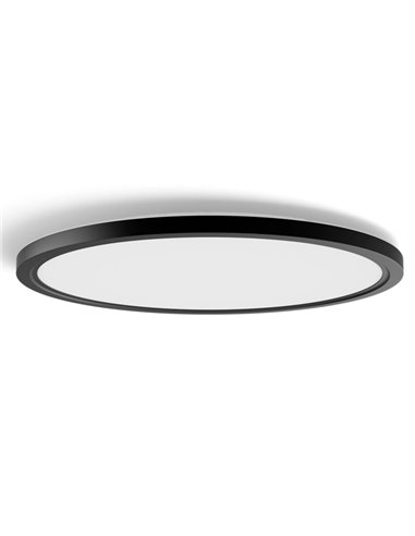 Plafonnier LED intelligent rond TENTO HUE SLIM XL Ø54,2 cm Noir, 25 W 3500 lm, Blanc Ambiance