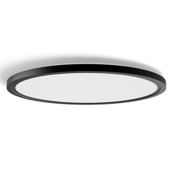 Luminária de teto LED inteligente redonda TENTO HUE SLIM XL Ø54,2cm preta, 25W 3500lm, luz ambiente branca