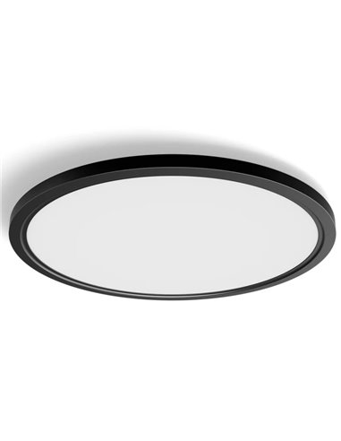 Luminária de teto LED inteligente redonda TENTO HUE SLIM XL Ø54,2cm preta, 25W 3500lm, luz ambiente branca