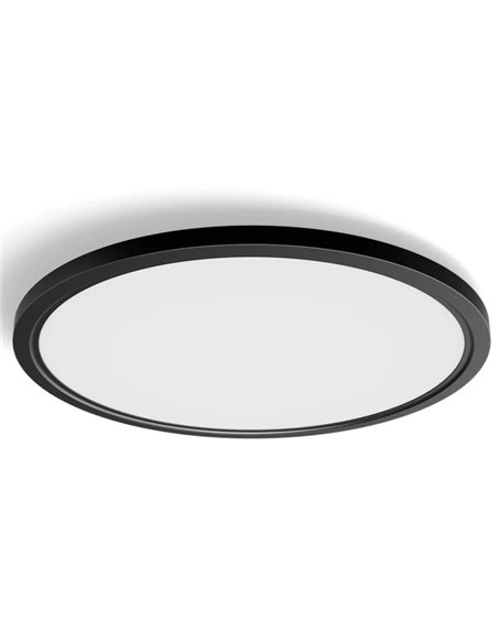 Plafón LED inteligente redondo XL Ø54,2cm TENTO HUE SLIM negro, 25W 3500Lm, White Ambiance