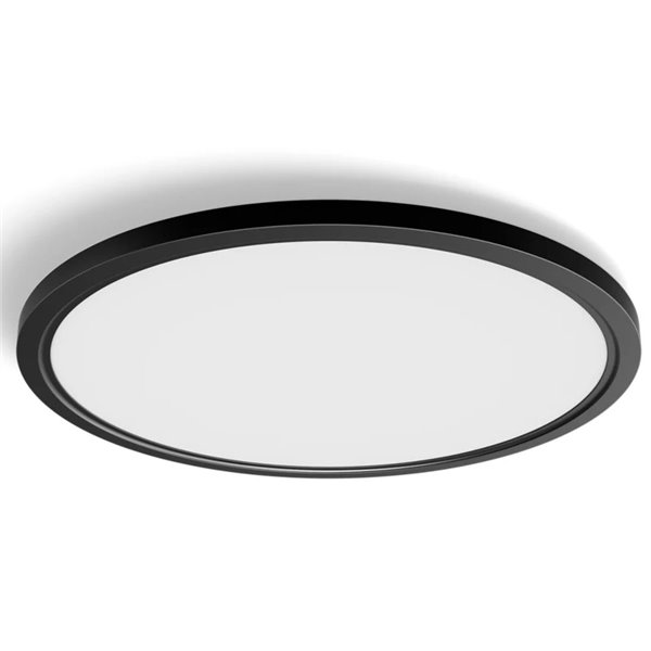 Luminária de teto LED inteligente redonda TENTO HUE SLIM XL Ø54,2cm preta, 25W 3500lm, luz ambiente branca