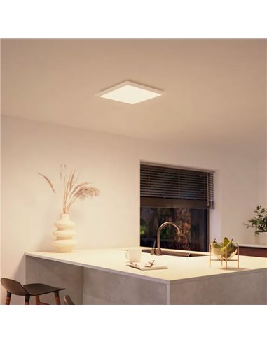 Luminária de teto LED quadrada inteligente M TENTO HUE, branca, 15,4 W 2000 lúmens, 40 x 40 cm