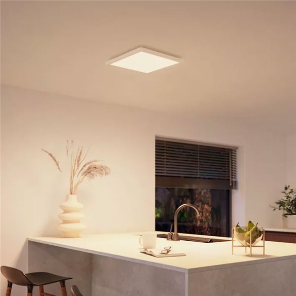 Plafón LED inteligente cuadrado M TENTO HUE blanco, 15,4W 2000Lm, 40x40cm White Ambiance