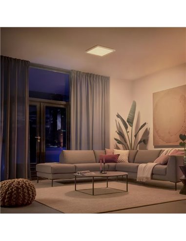 Plafón LED inteligente cuadrado M TENTO HUE blanco, 15,4W 2000Lm, 40x40cm White Ambiance