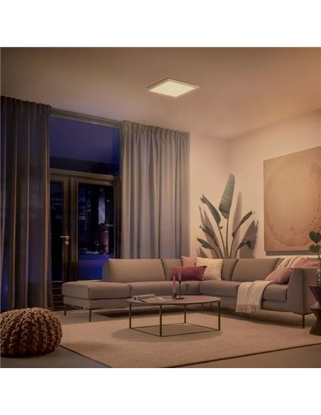 Plafón LED inteligente cuadrado M TENTO HUE blanco, 15,4W 2000Lm, 40x40cm White Ambiance