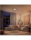 Plafón LED inteligente cuadrado M TENTO HUE negro, 15,4W 2000Lm, 40x40cm White Ambiance