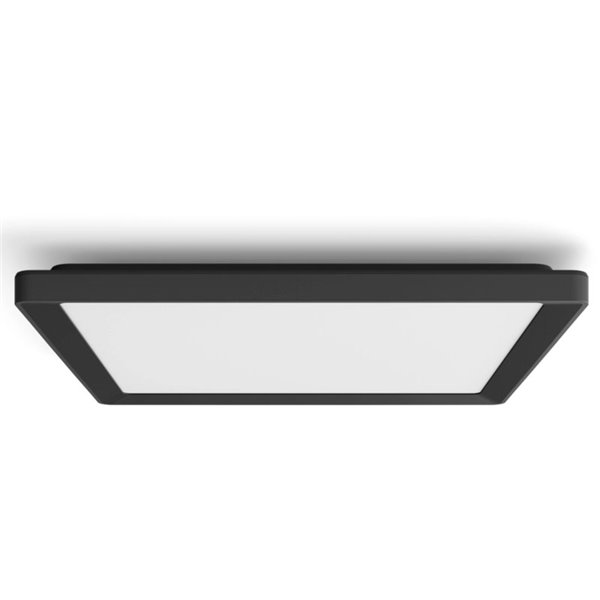 Plafón LED inteligente cuadrado M TENTO HUE negro, 15,4W 2000Lm, 40x40cm White Ambiance