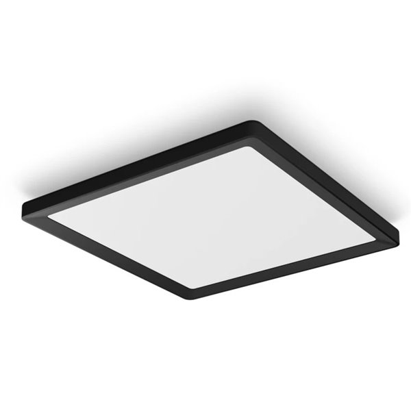 Plafonnier LED carré intelligent M TENTO HUE, noir, 15,4 W 2000 lm, 40 x 40 cm, blanc ambiance