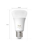 Pack 2 bombillas inteligentes Hue E27 A60 810Lm, 6W equivalente 60W, regulable, White Ambiance, control por voz