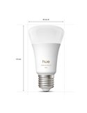 Pack 3 bombillas inteligentes Hue E27 A60 810Lm, 6W equivalente 60W, regulable, White Ambiance, control por voz