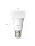 Pack 4 bombillas inteligentes Hue E27 A60 810Lm, 6W equivalente 60W, regulable, White Ambiance, control por voz