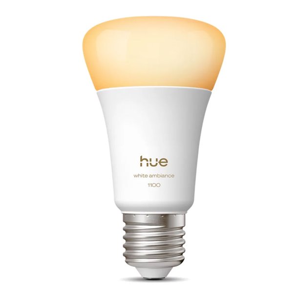 Ampoule LED intelligente Hue E27 A60 1100 lm, 8,1 W (équivalent 75 W), dimmable, White Ambiance, commande vocale